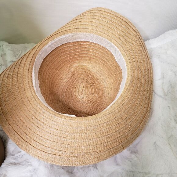 Paper Sun Hat w/Blue and White Hat Band - Picture 7 of 8